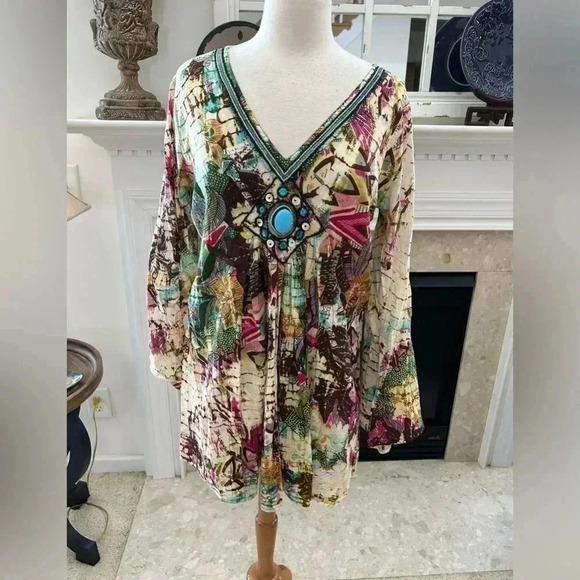 Bohemian Style Chaudry Tunic - Picture 1 of 9